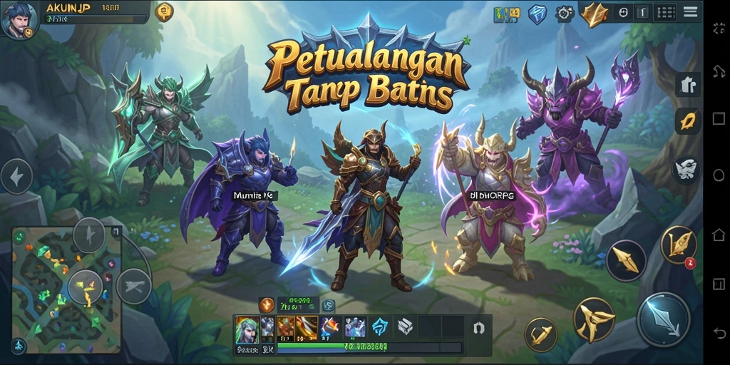 Tampilan gameplay menakjubkan di dunia AKUNJP yang penuh tantangan.