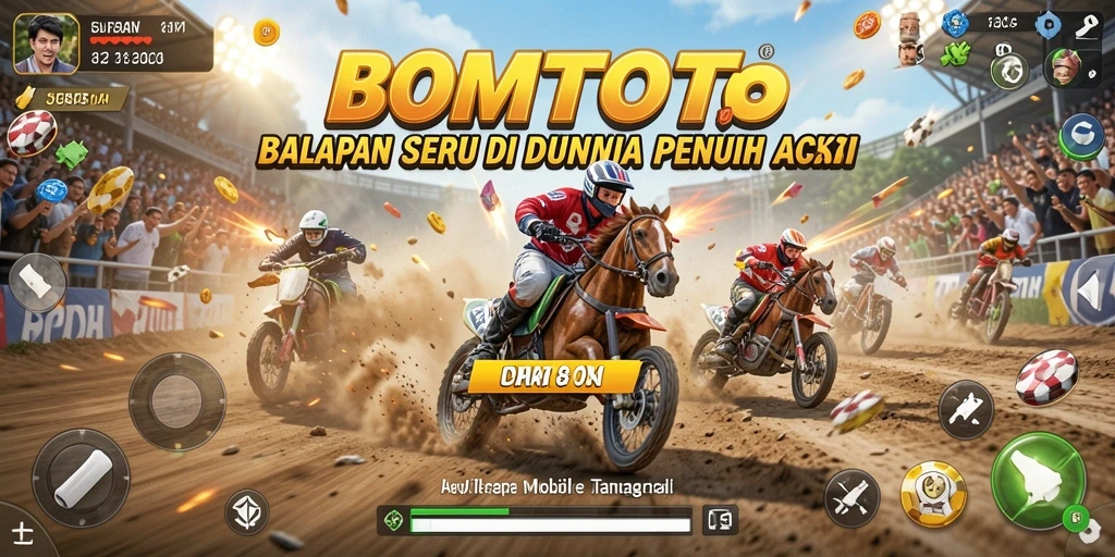 Tampilan gameplay balapan yang mendebarkan di BOMTOTO.
