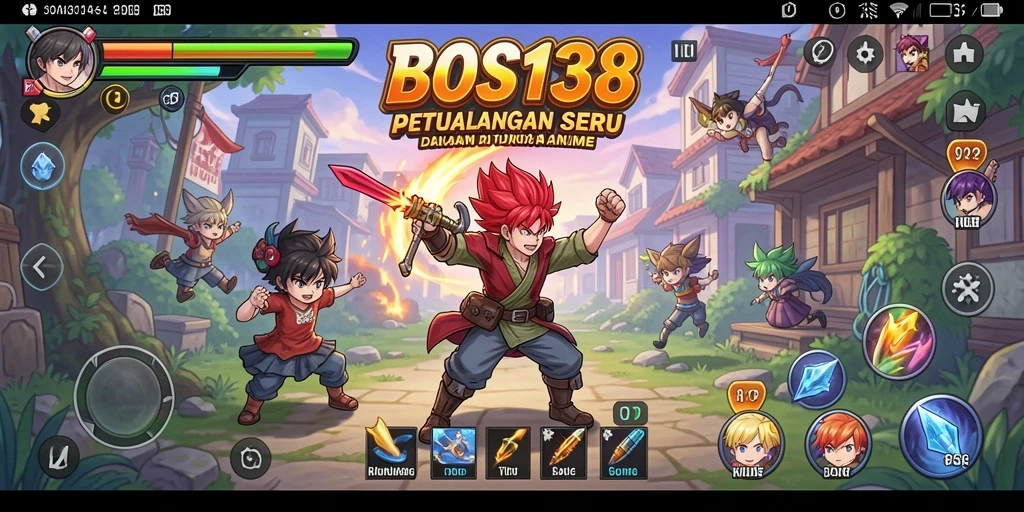 Tampilan gameplay BOS138 yang penuh aksi dan karakter anime ikonik.