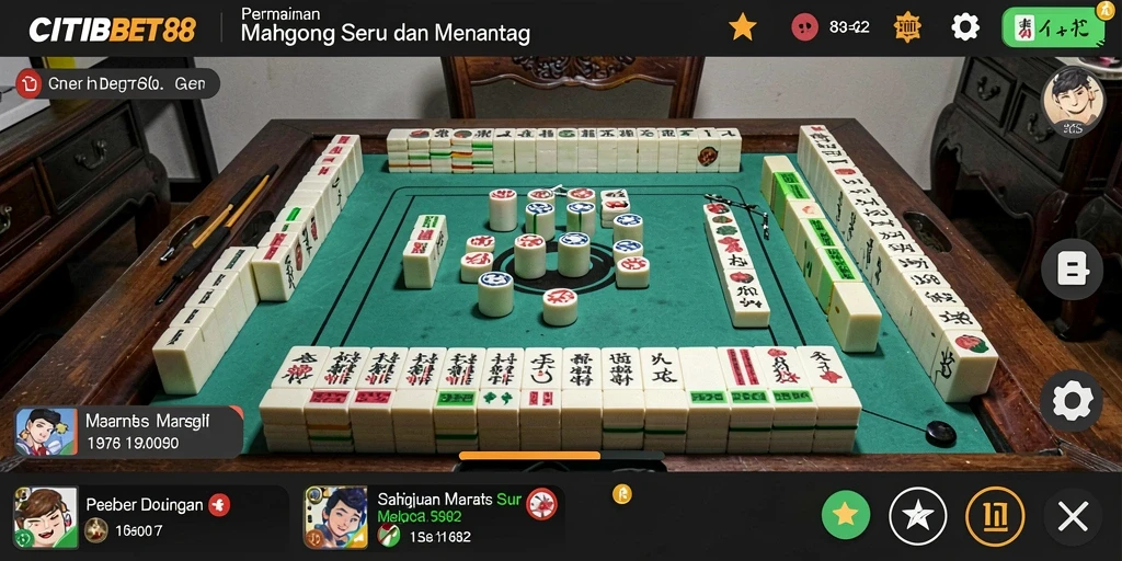 Screenshot menunjukkan gameplay Mahjong yang menarik dan interaktif.
