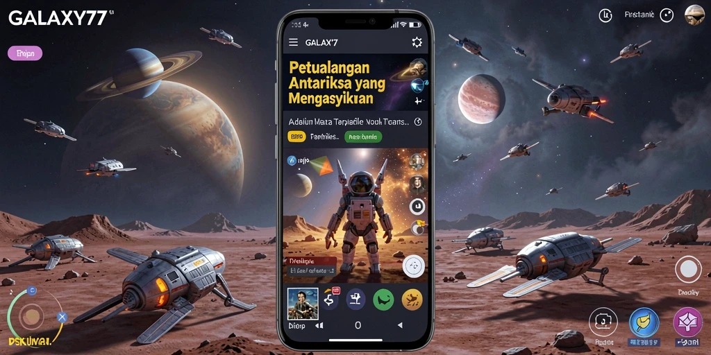 Tangkapan layar gameplay menunjukkan aksi seru dalam simulasi luar angkasa.