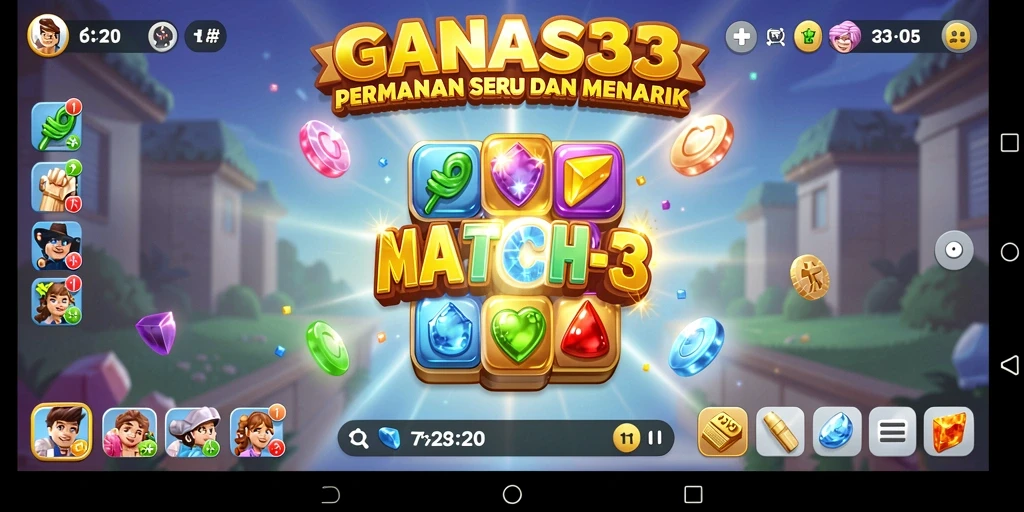 Screenshot gameplay GANAS33 yang menampilkan serunya mencocokkan warna.
