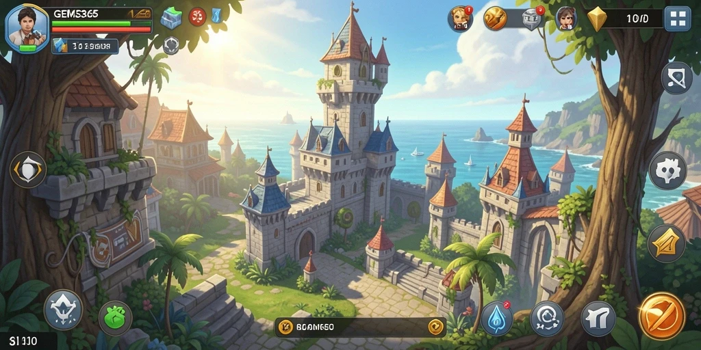Tampilkan gameplay mendebarkan dari GEMS365 Tower Defense.
