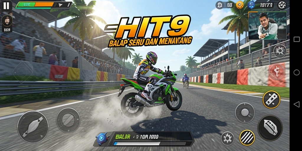 Tampilan gameplay seru dan mendebarkan dalam HIT9.