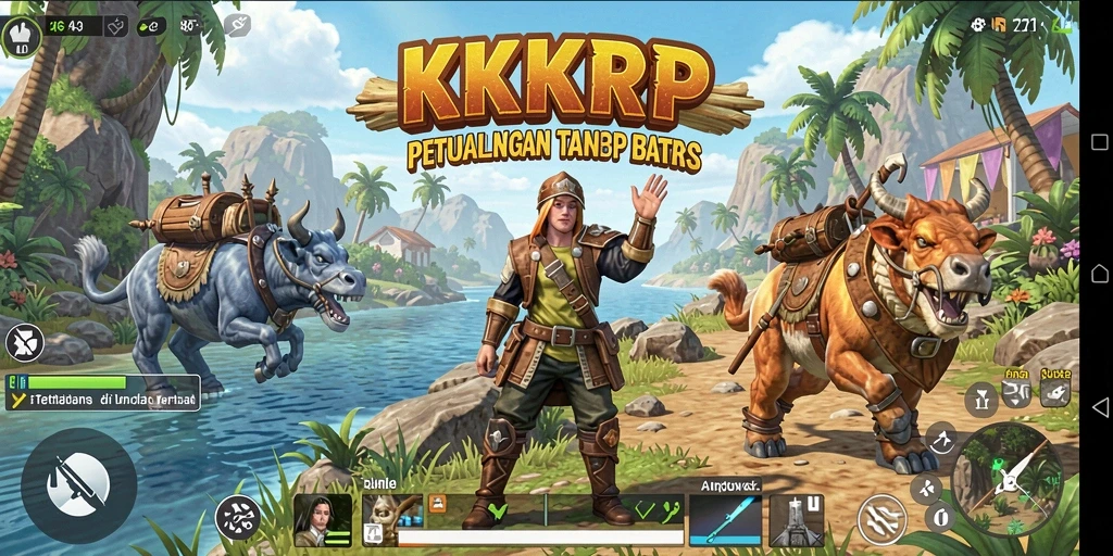 Tampilan gameplay <strong>KKRP</strong> yang menakjubkan dalam dunia terbuka.