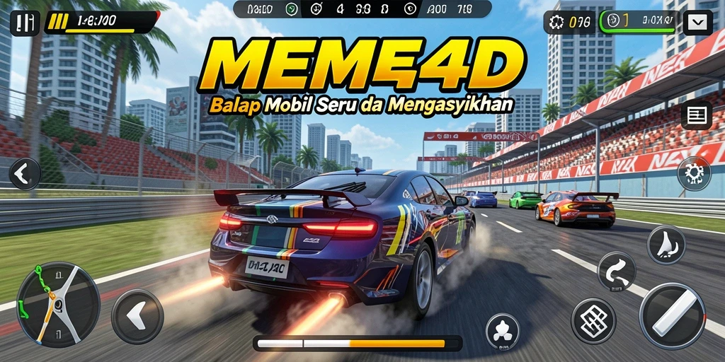 Tampilan aksi balapan seru di MEME4D dengan grafik memukau.