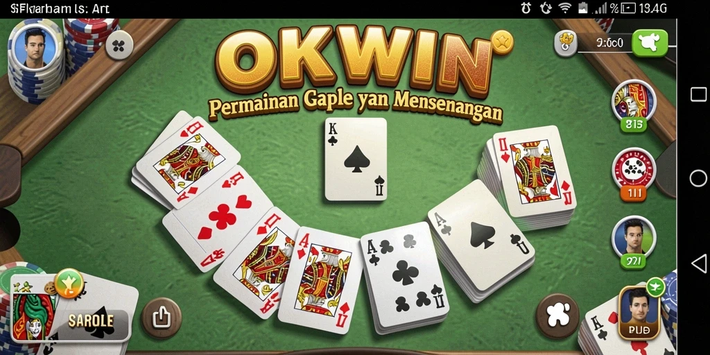 Screenshot gameplay OKWIN yang menunjukkan serunya permainan Gaple.