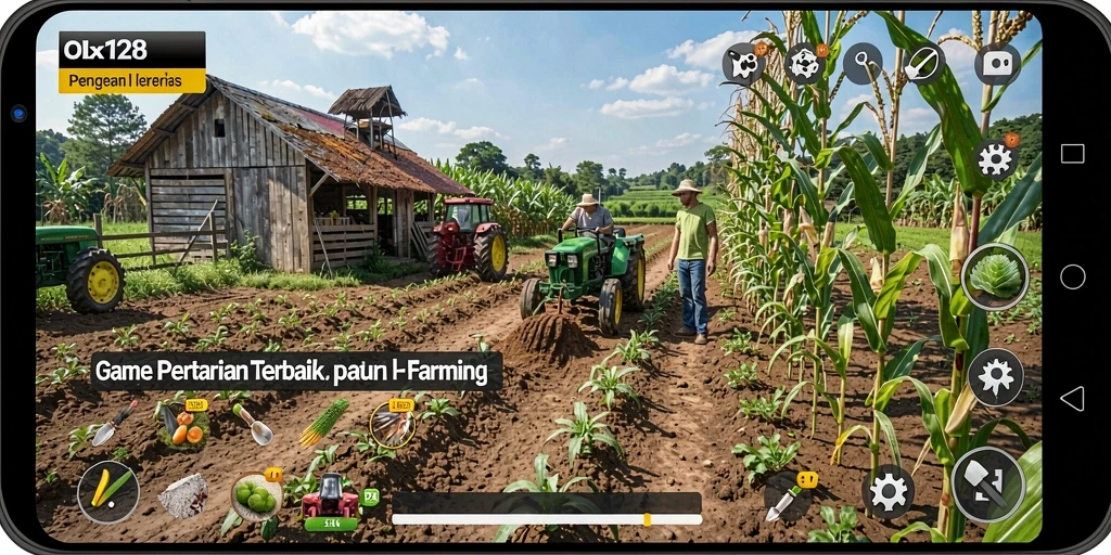 Tampilan gameplay menarik dengan aktivitas pertanian.
