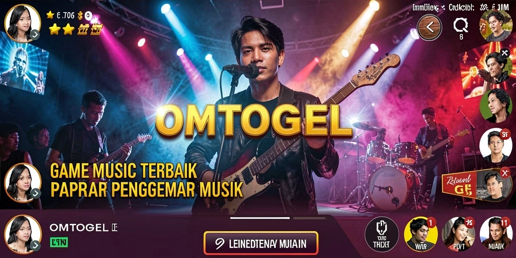 Tampilan gameplay seru di OMTOGEL dengan berbagai tantangan musik.