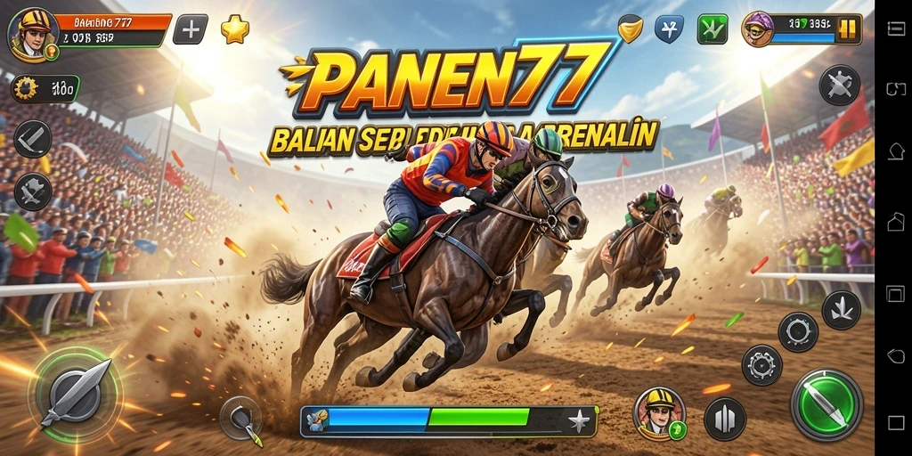 Tampilan menarik dari gameplay seru PANEN77 dengan balapan adrenalin tinggi.