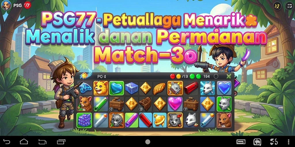 Tampilan gameplay menarik dari PSG77 dalam genre Match-3.