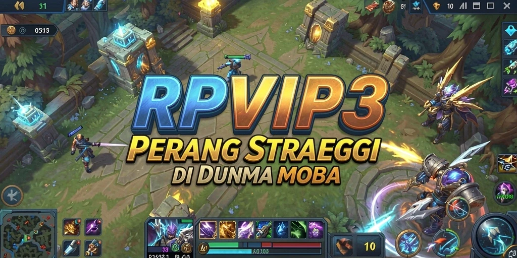 Tampilan utama RPVIP3 dengan pertarungan seru di arena MOBA.