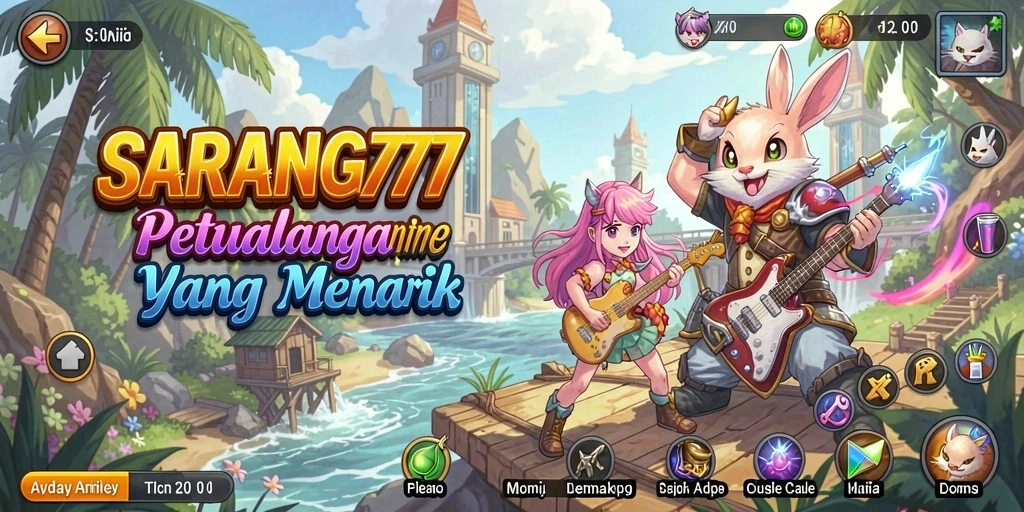 Screenshot gameplay SARANG777 yang penuh warna dan dinamis.