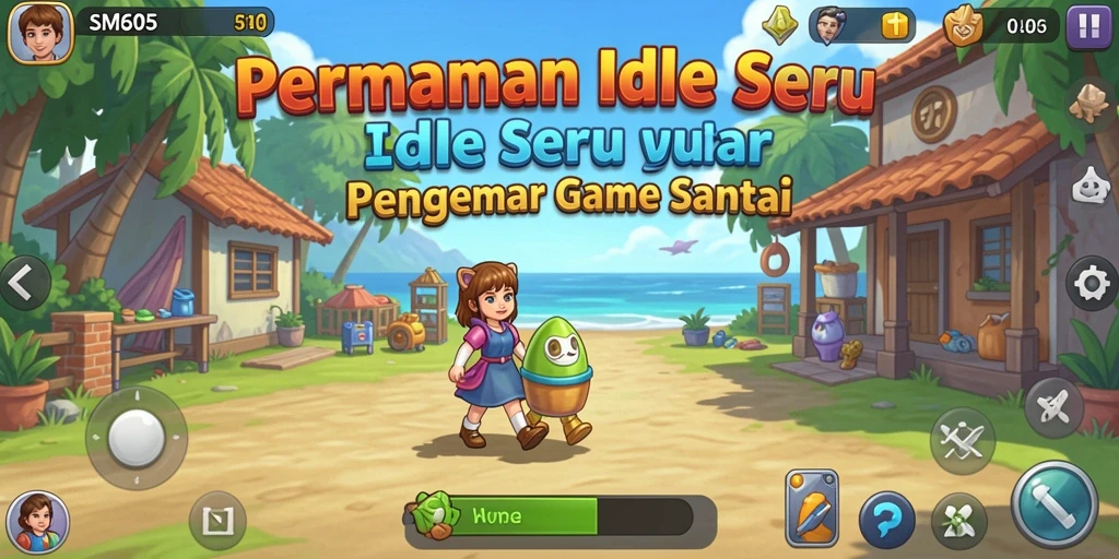 Screenshot gameplay SM605 menampilkan aksi seru dan perkembangan karakter.
