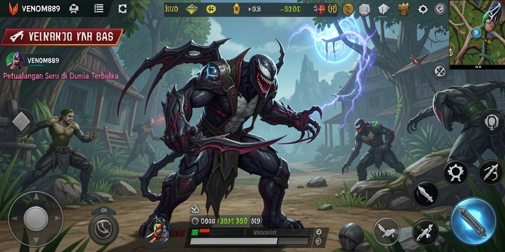 Screenshot utama VENOM889 menampilkan gameplay Open World yang mendalam.