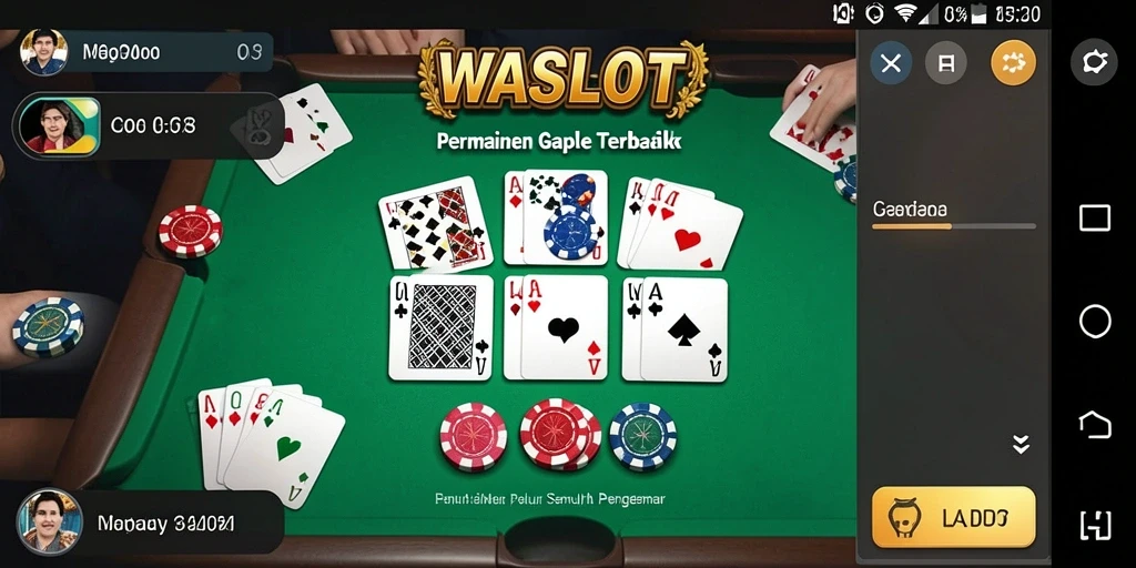 Screenshot utama WASLOT menampilkan aksi seru permainan Gaple.